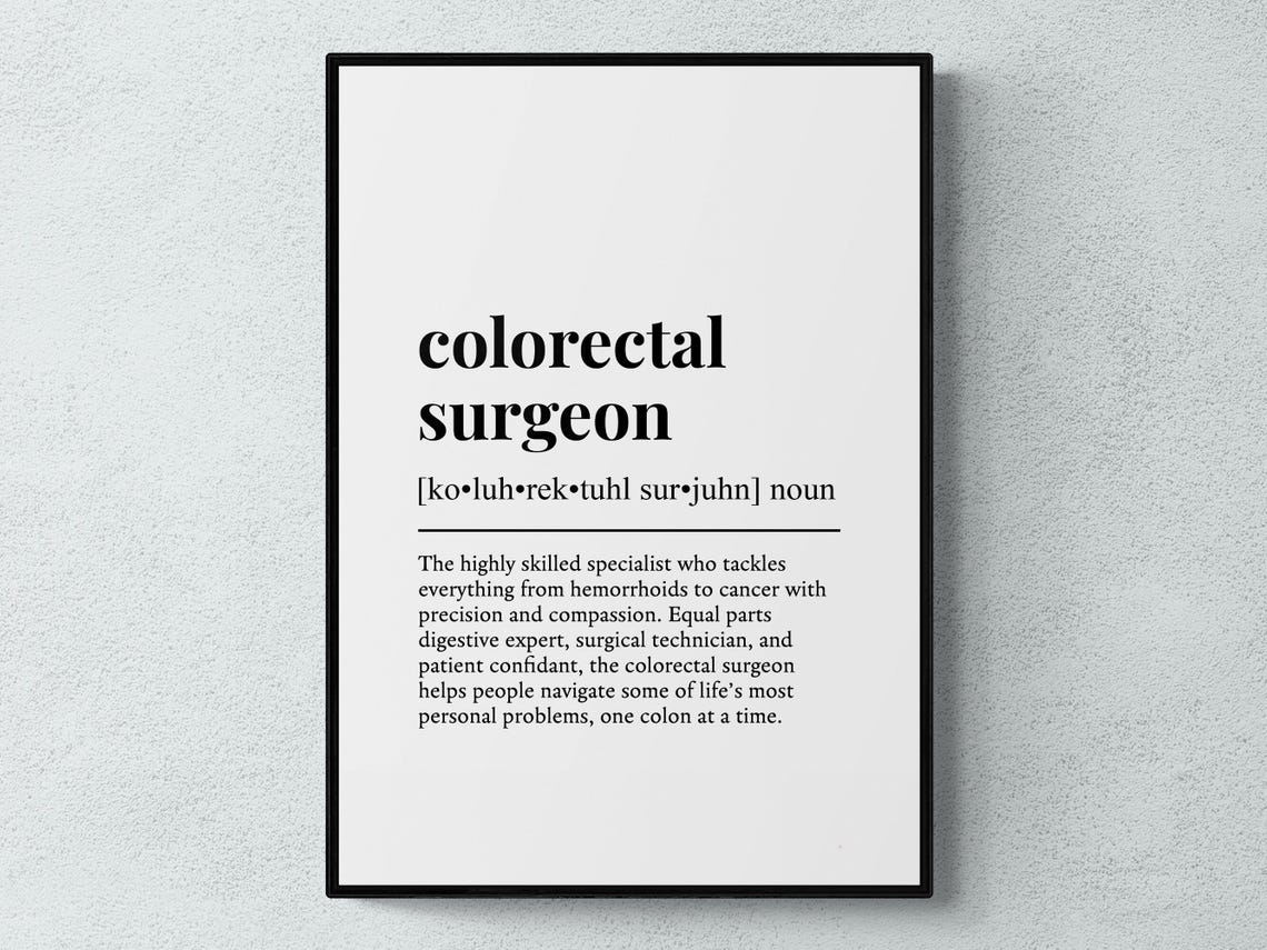 Colorectal Surgeon Funny Definition Job Work Gift Wall Art Print