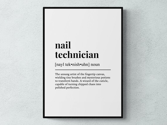 Nail Technician Funny Definition Gift Art Print