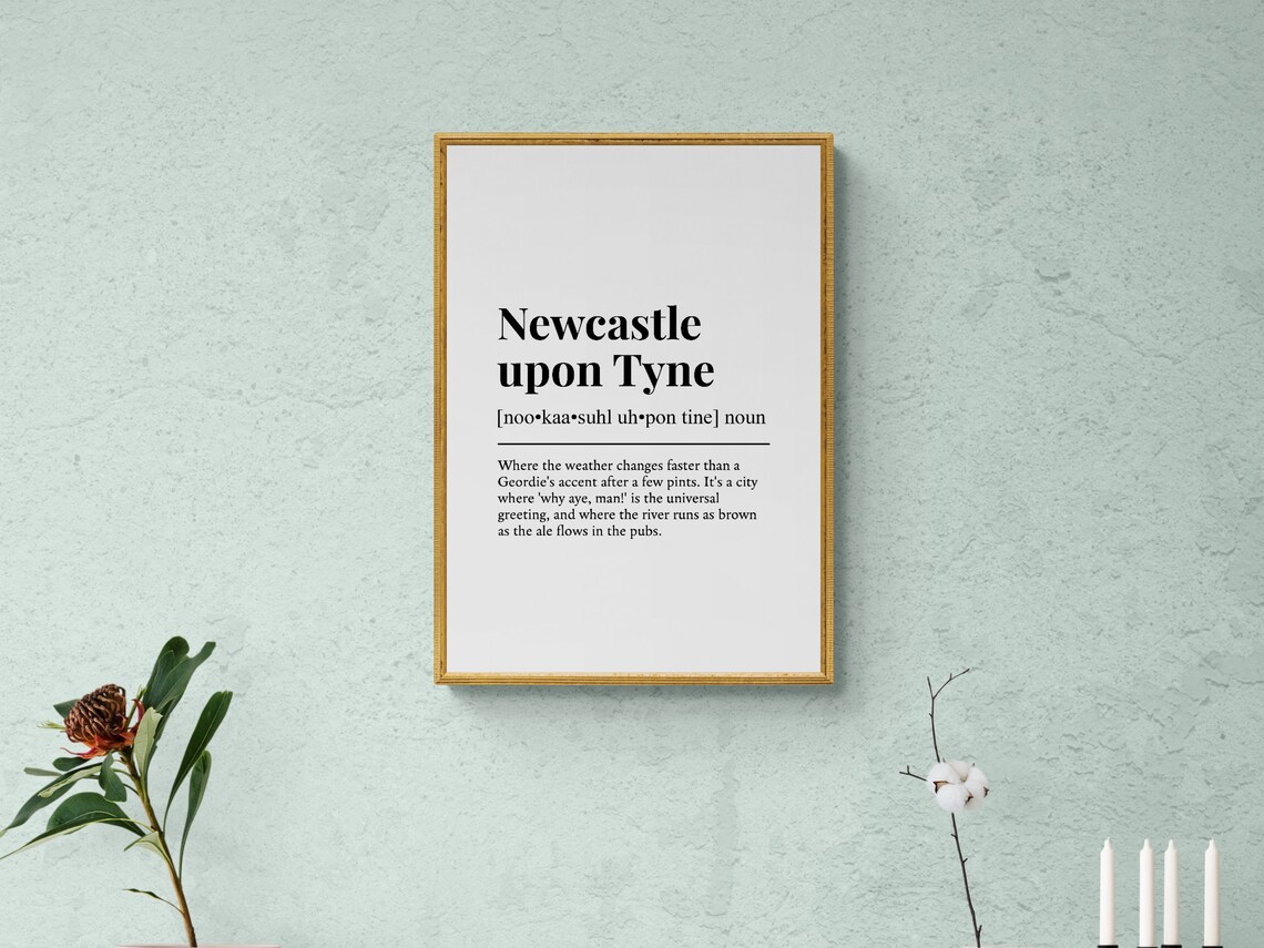 Newcastle Upon Tyne Funny Definition Art Print - Image 2