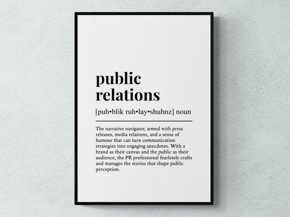 Public Relations Funny Definition Job Work Gift Wall Art Print