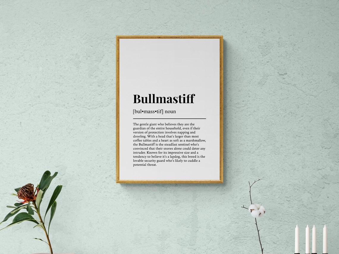 Bullmastiff Funny Definition Dog Art Print - Image 2