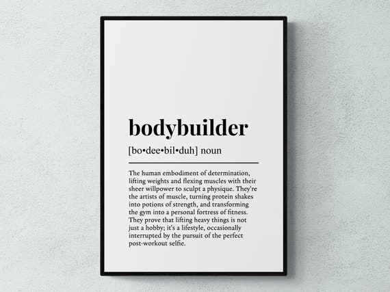 Bodybuilder Funny Definition Art Print, Home Gift