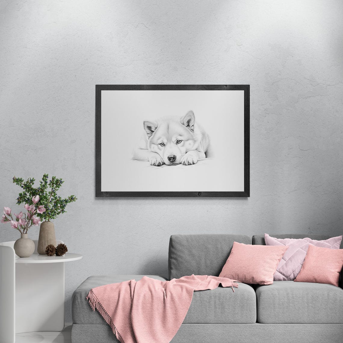 Shiba Inu Print Cute Dog Vintage Print Dog Sketch Farmhouse Decor Shiba Inu Gifts - Image 3