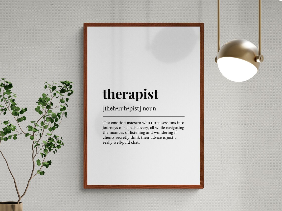 Therapist Funny Definition Job Work Gift Wall Art Print - Image 3