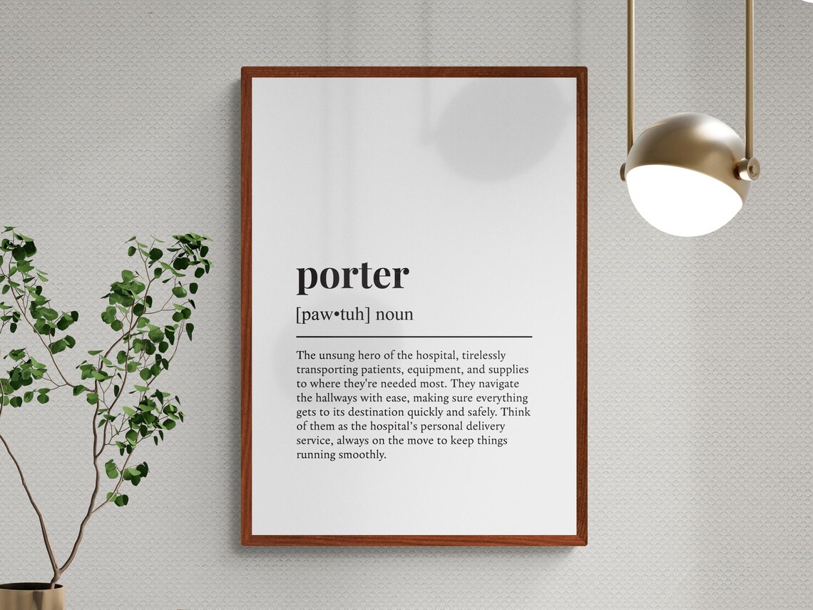 Porter Definition Humor Art Print for Work Gift - Image 3