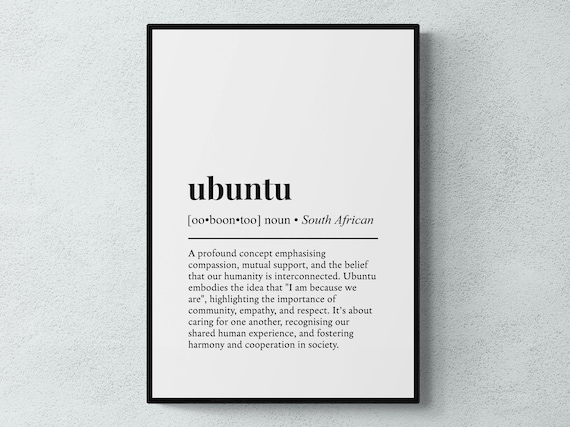 Ubuntu South African Word Definition Art Print
