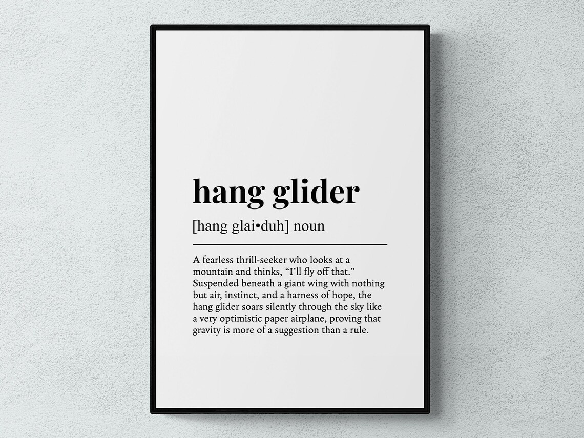 Hang Glider Funny Definition Sport Gift Art Print