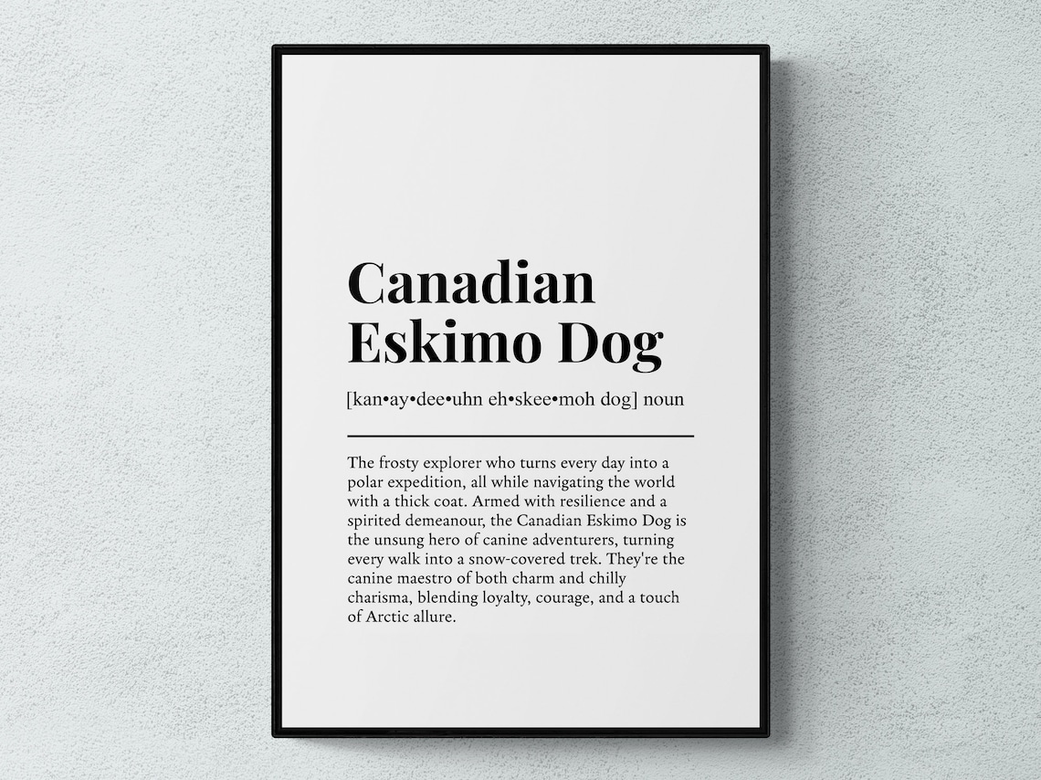 Canadian Eskimo Dog Funny Definition Wall Art