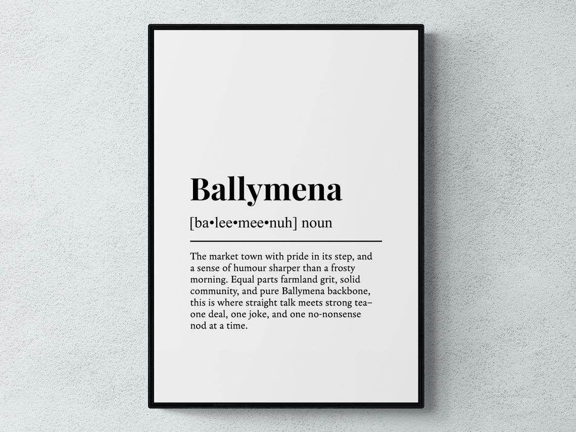 Ballymena Noun Definition Dictionary Typography Style Art Poster