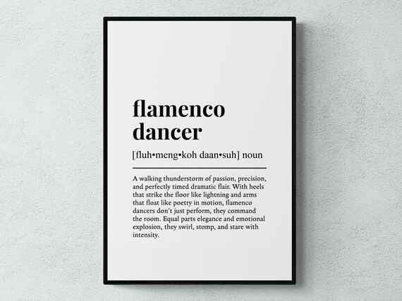 Flamenco Dancer Humorous Dictionary Definition Typography Art Print