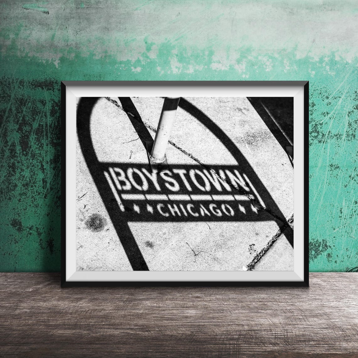 Boystown Chicago Sidewalk Shadow Sign Neighborhood Color Photo Print - Image 2