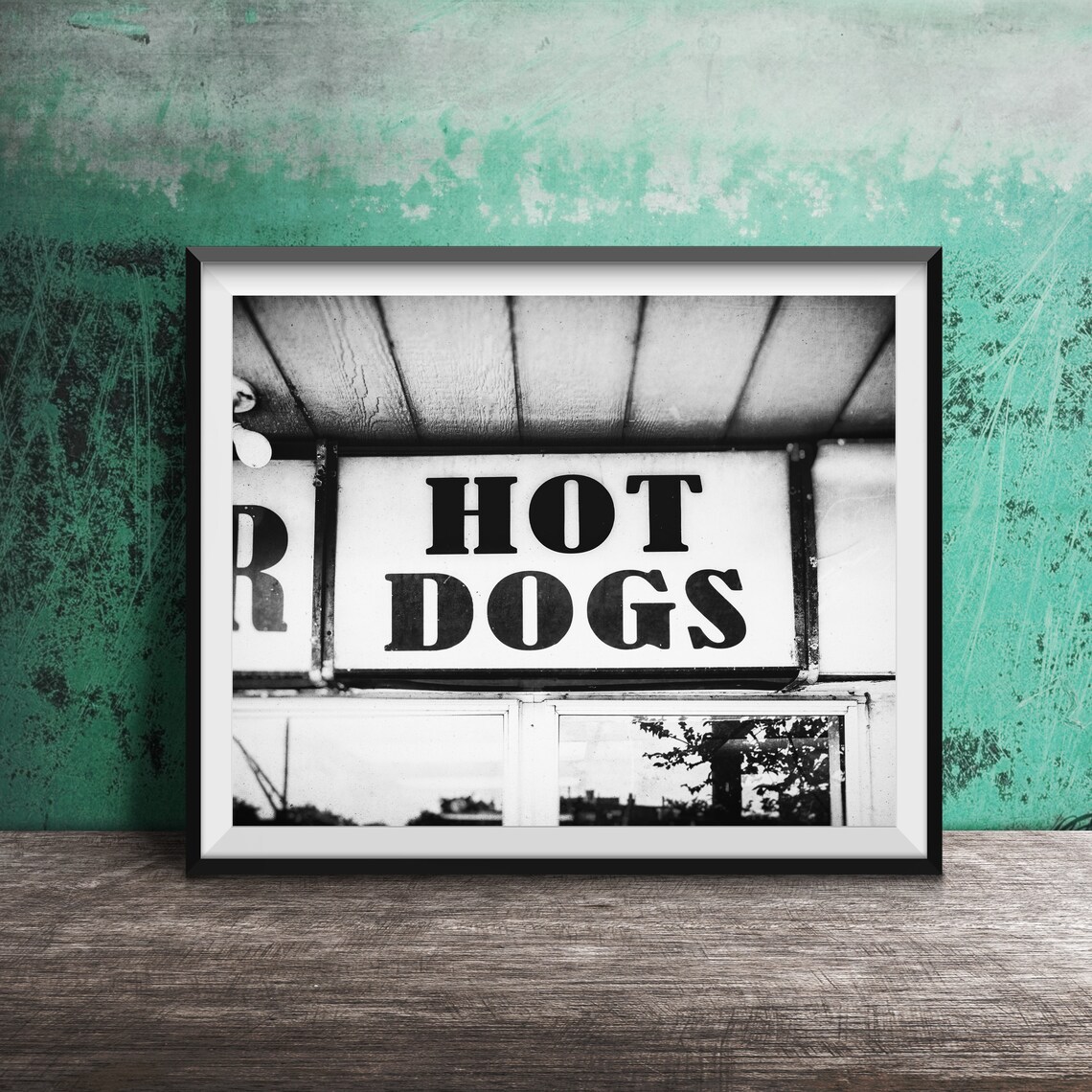 Retro Hot Dogs Food Stand Red and White Sign Vintage Photo Poster - Image 2