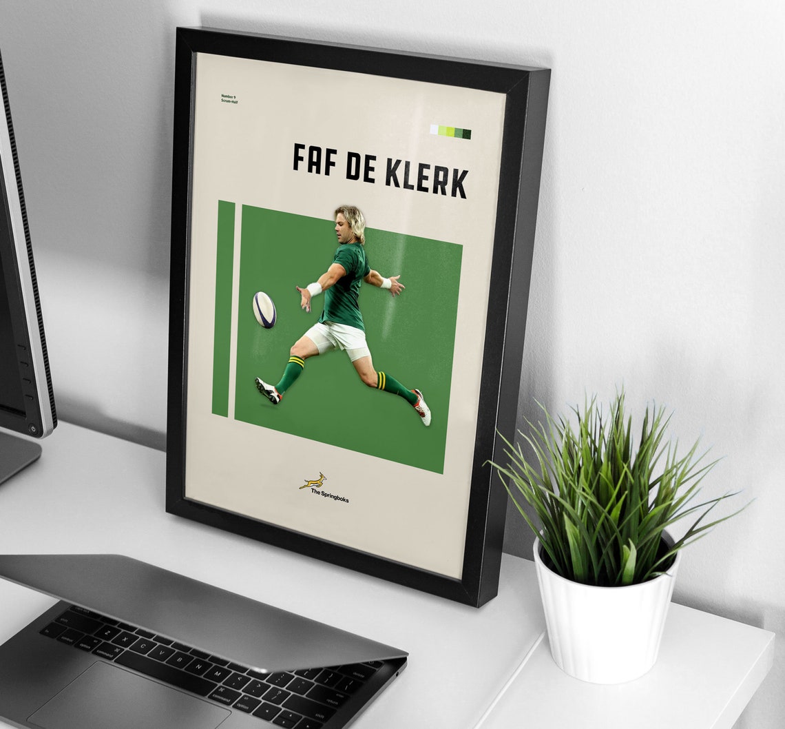 Faf De Klerk Poster South Africa Rugby Faf De Klerk Rugby Poster Klerk Poster Klerk Rugby Poster Rugby Download - Image 2