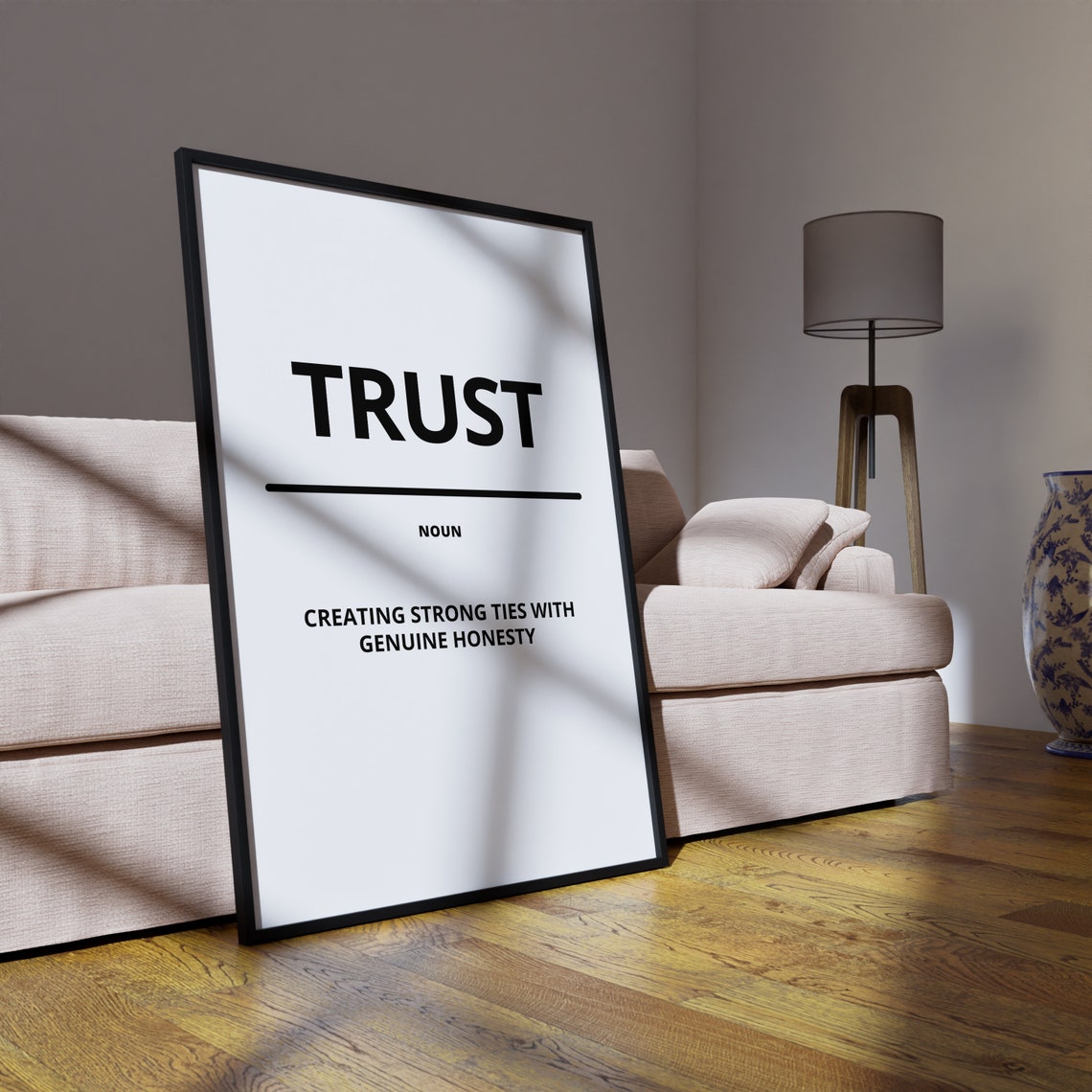 Trust Minimalist White Dictionary Definition Motivational Poster