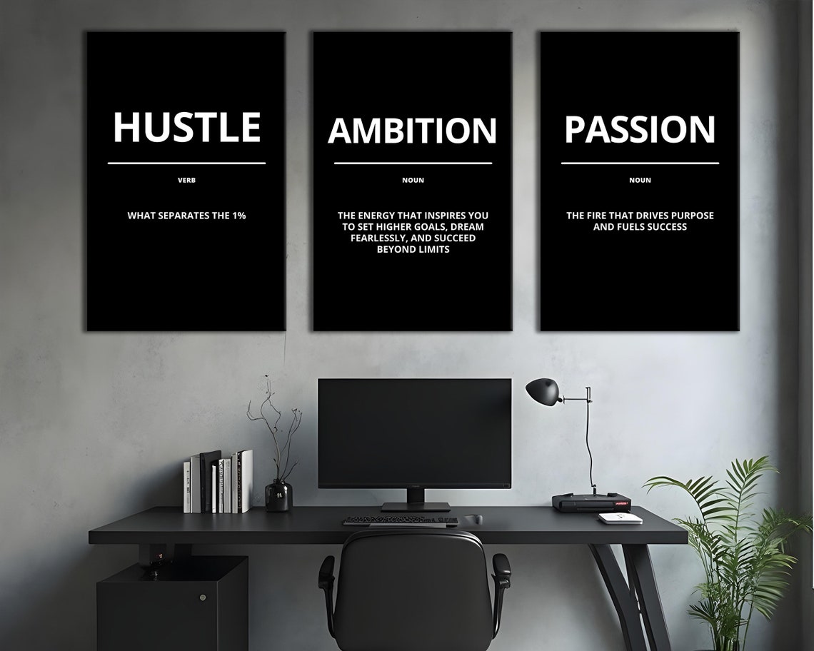 Ambition Definition Noun Higher Goals Dream Fearlessly Black Poster - Image 5