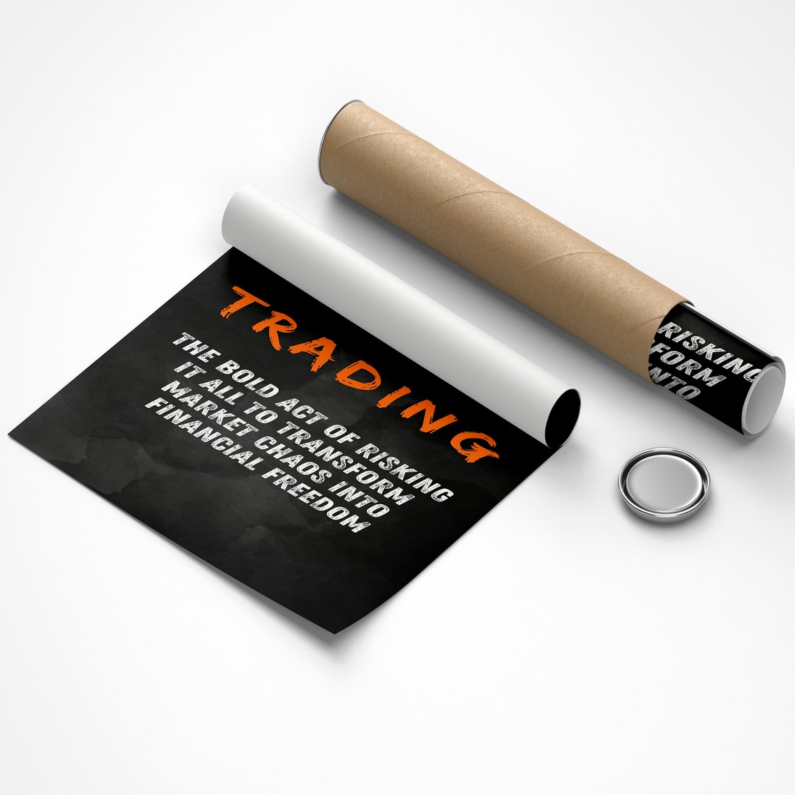 Trading Orange Brushstroke Dictionary Definition Motivational Poster - Image 2