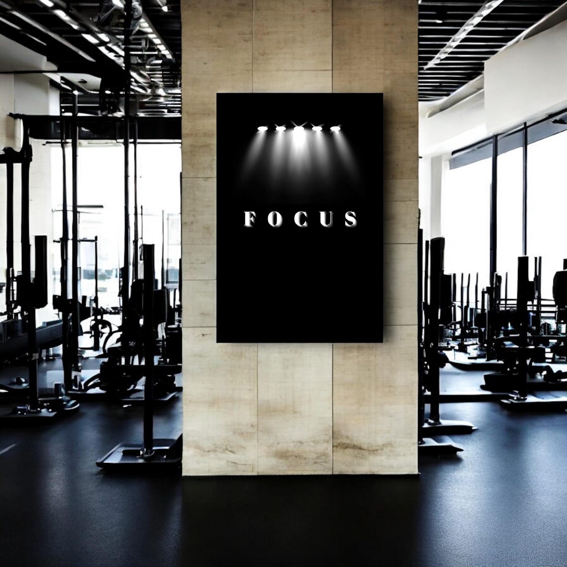 Focus Spotlight Serif Lettering Dramatic Black Elegant Poster - Image 4