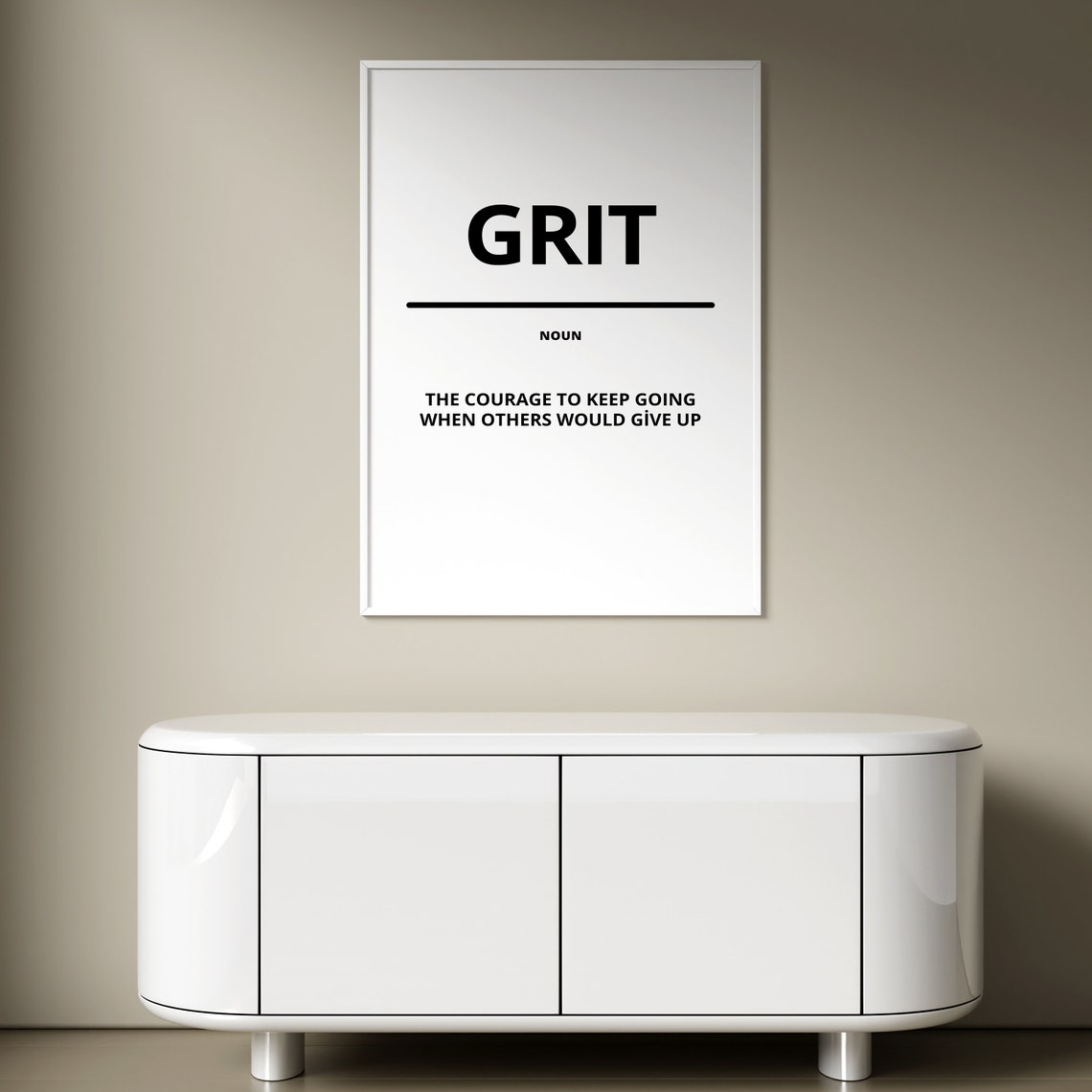 Grit Noun Definition Minimalist Office Motivational Quote Poster - Image 2