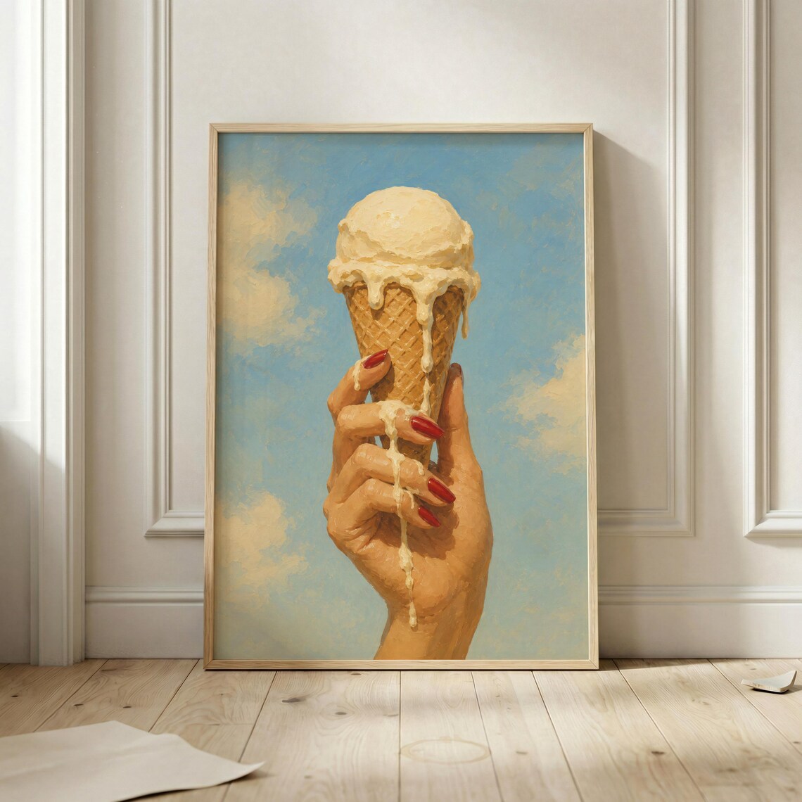 Melting Ice Cream, Retro Vintage Food Poster