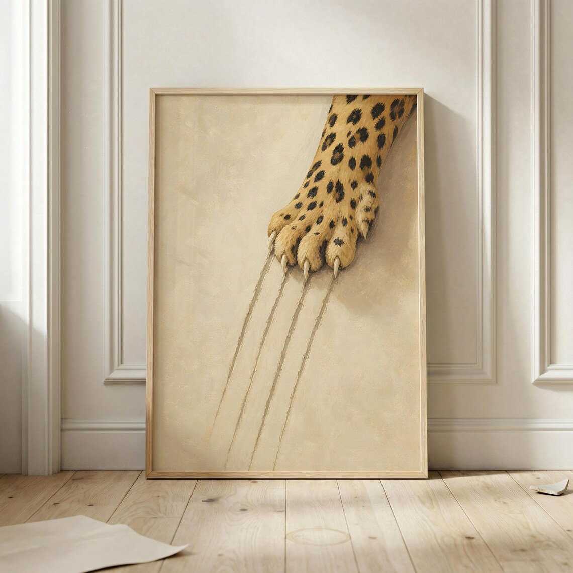 Leopard Paw Minimalist Animal Poster Print