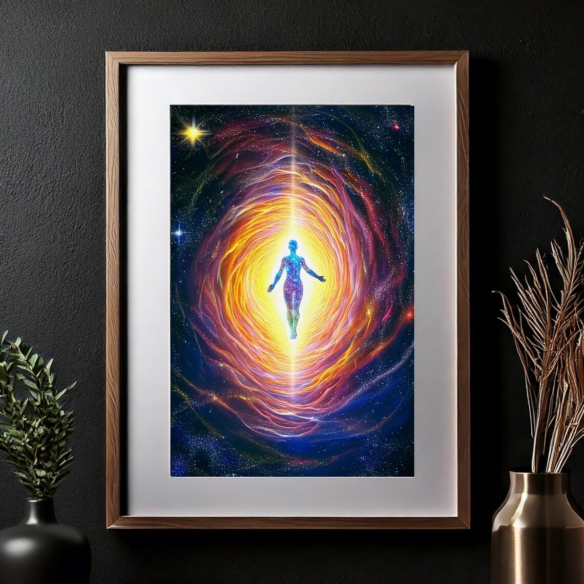 Glowing Cosmic Portal Spiritual Awakening Meditation Wall Art - Image 2