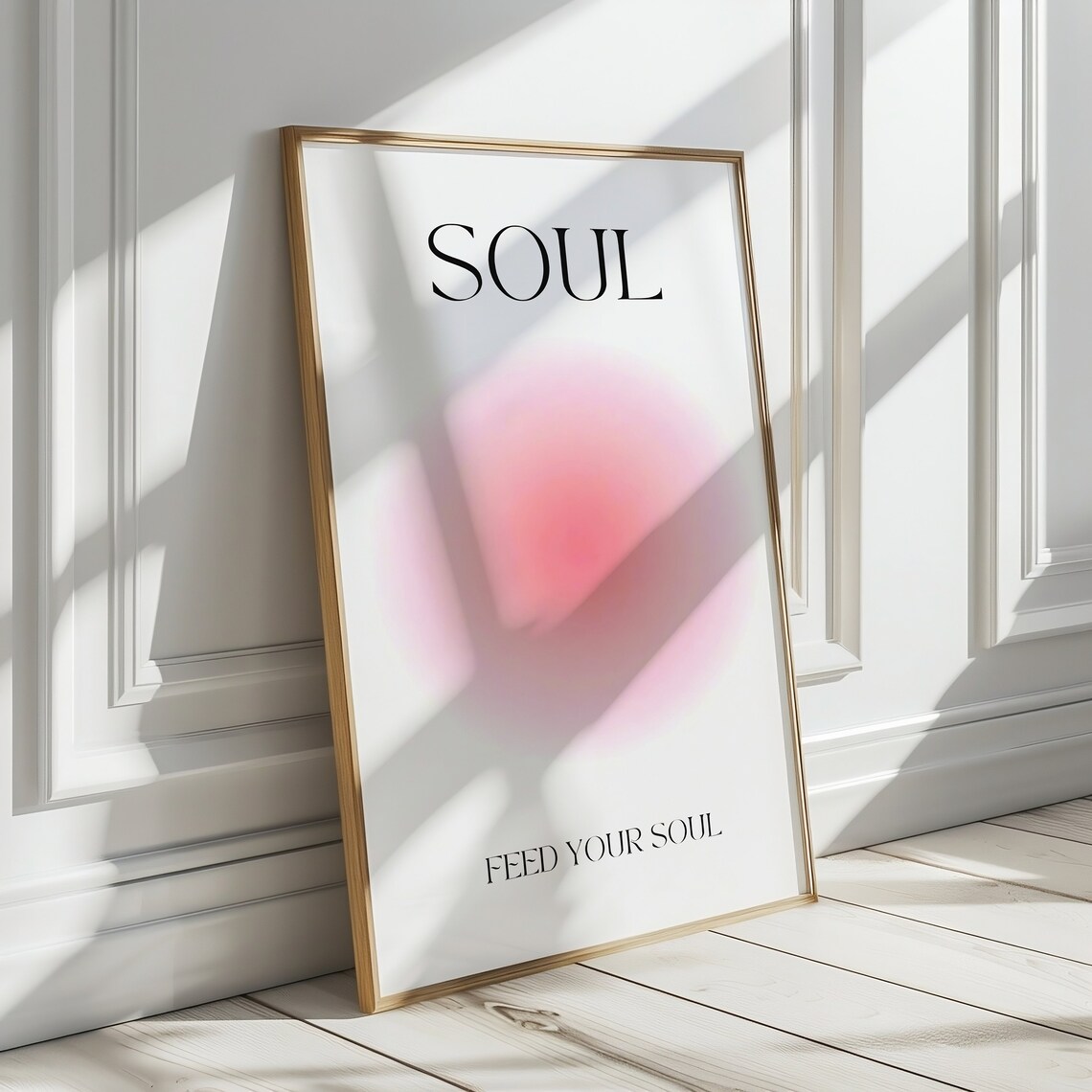 Feed Your Soul Soft Pink Aura Gradient Dreamy Minimalist Poster - Image 3