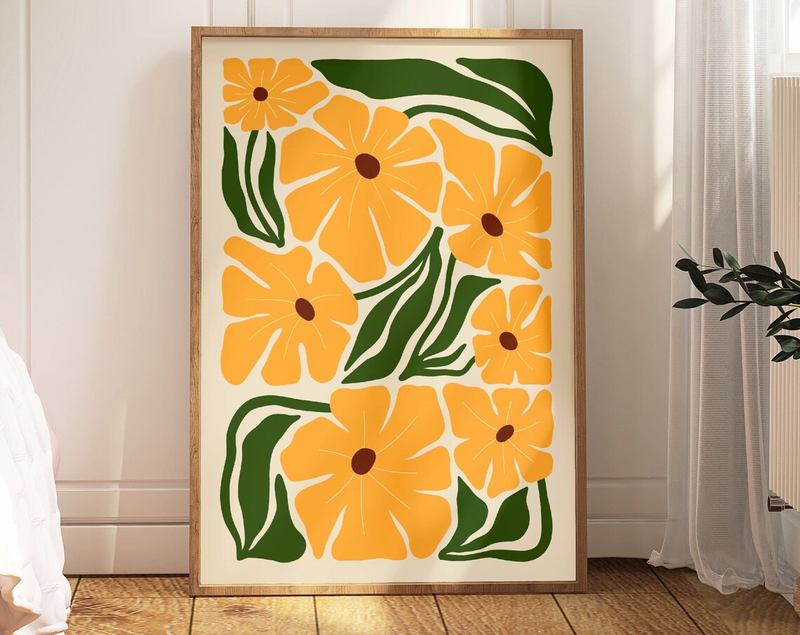 Abstract Flower Boho Botanical Gallery Wall Art Print