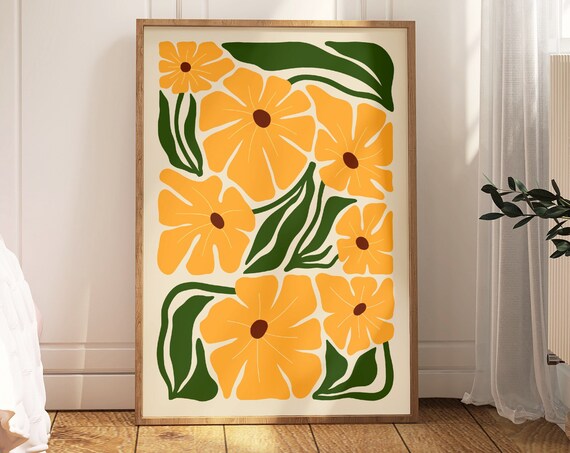 Abstract Flower Boho Botanical Gallery Wall Art Print