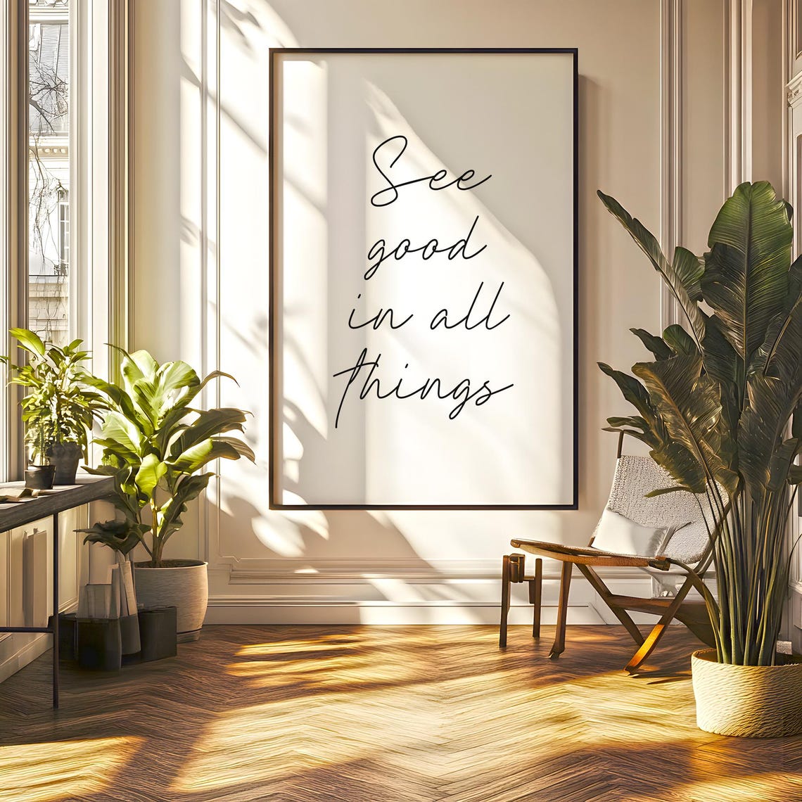 See Good In All Things Positive Script Quote Inspirational Poster - Image 6