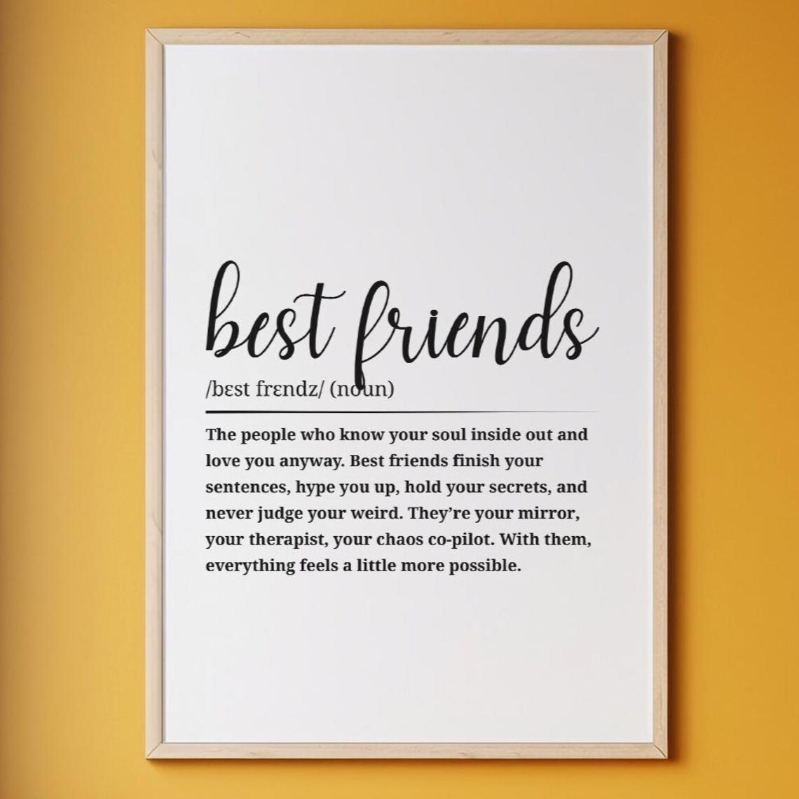 Best Friends Definition Noun Dictionary Friendship Quote Poster