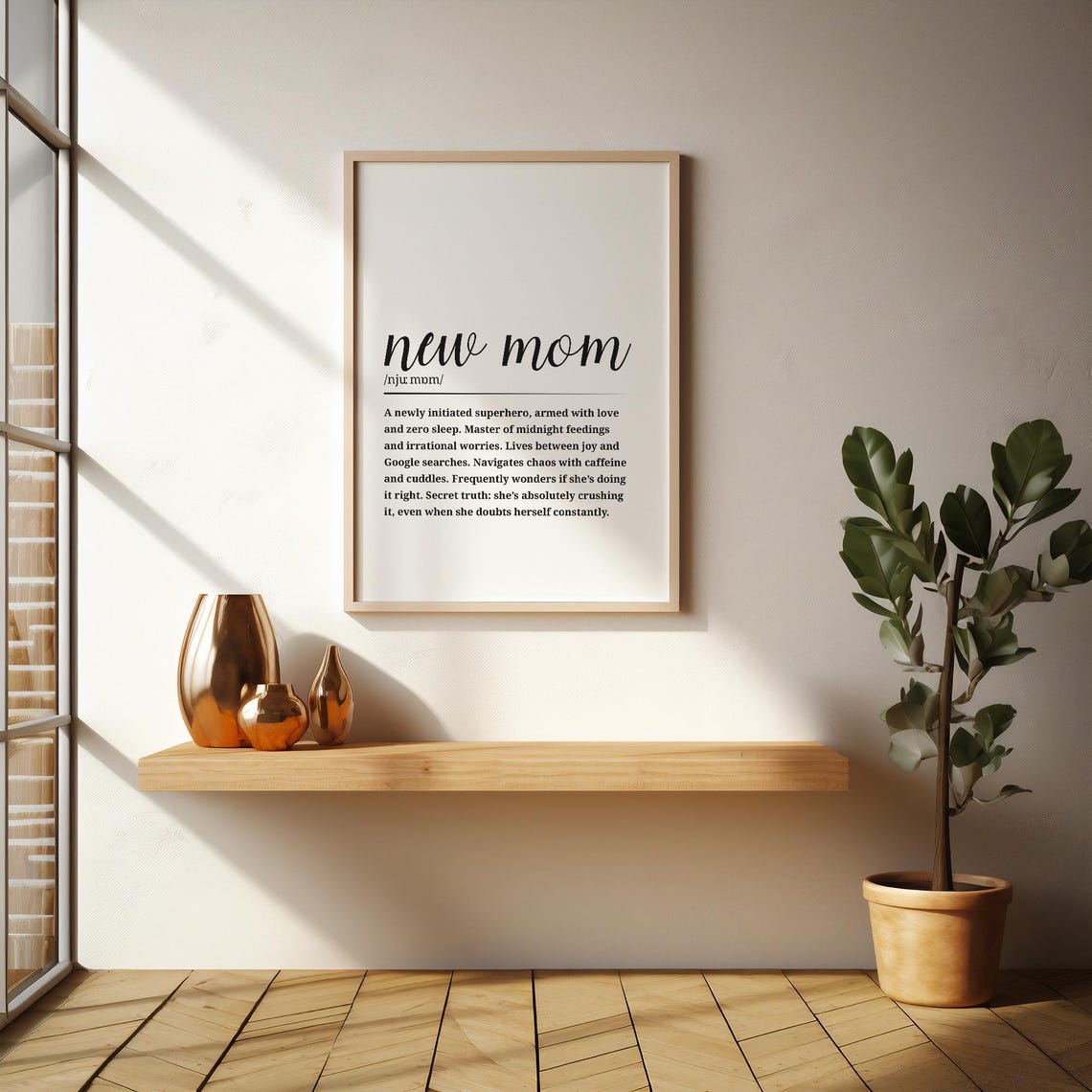 New Mom Definition Poster Funny Wall Art Decor Firsttime Gift - Image 5