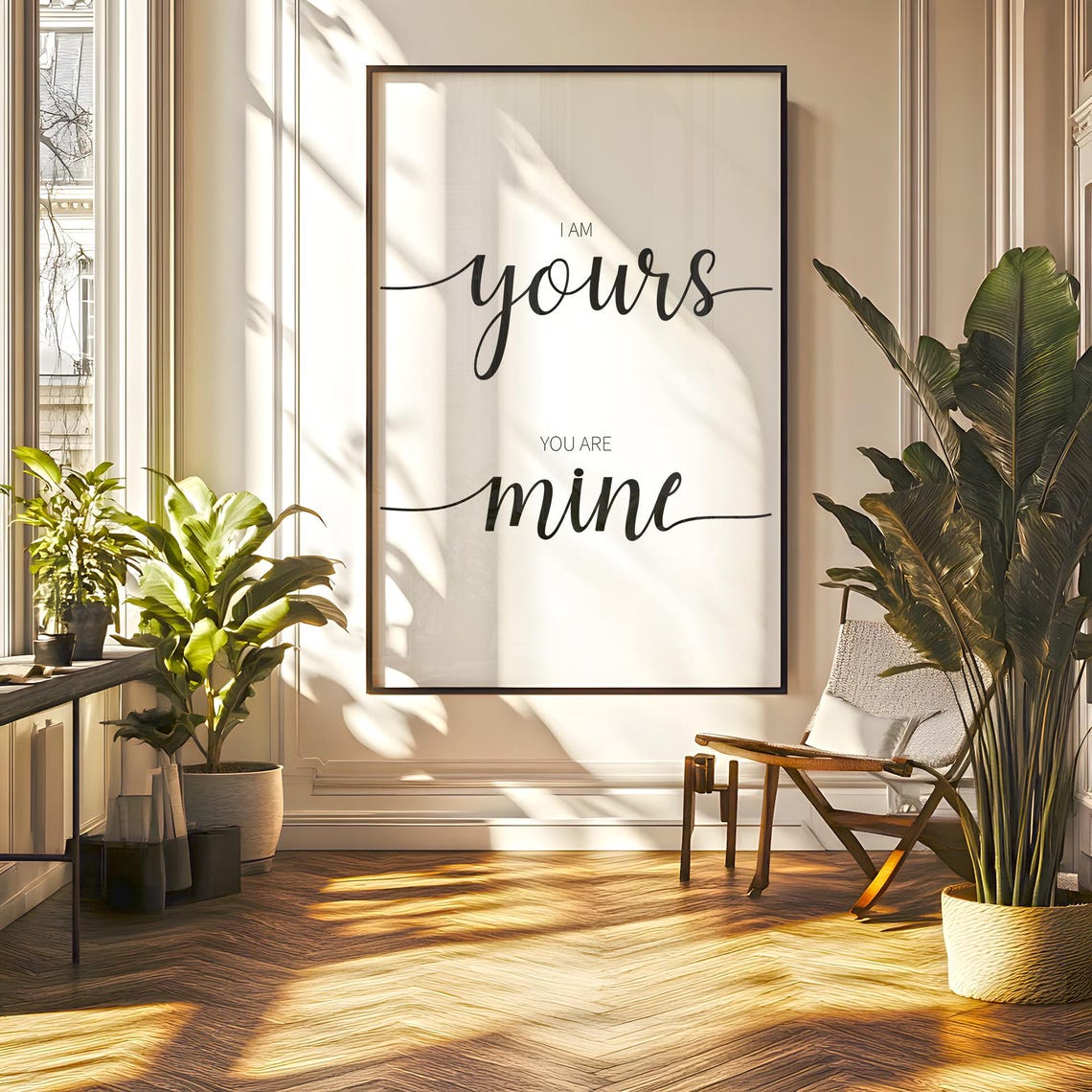 I Am Yours You Are Mine Romantic Script Typography Couple Poster - Image 4