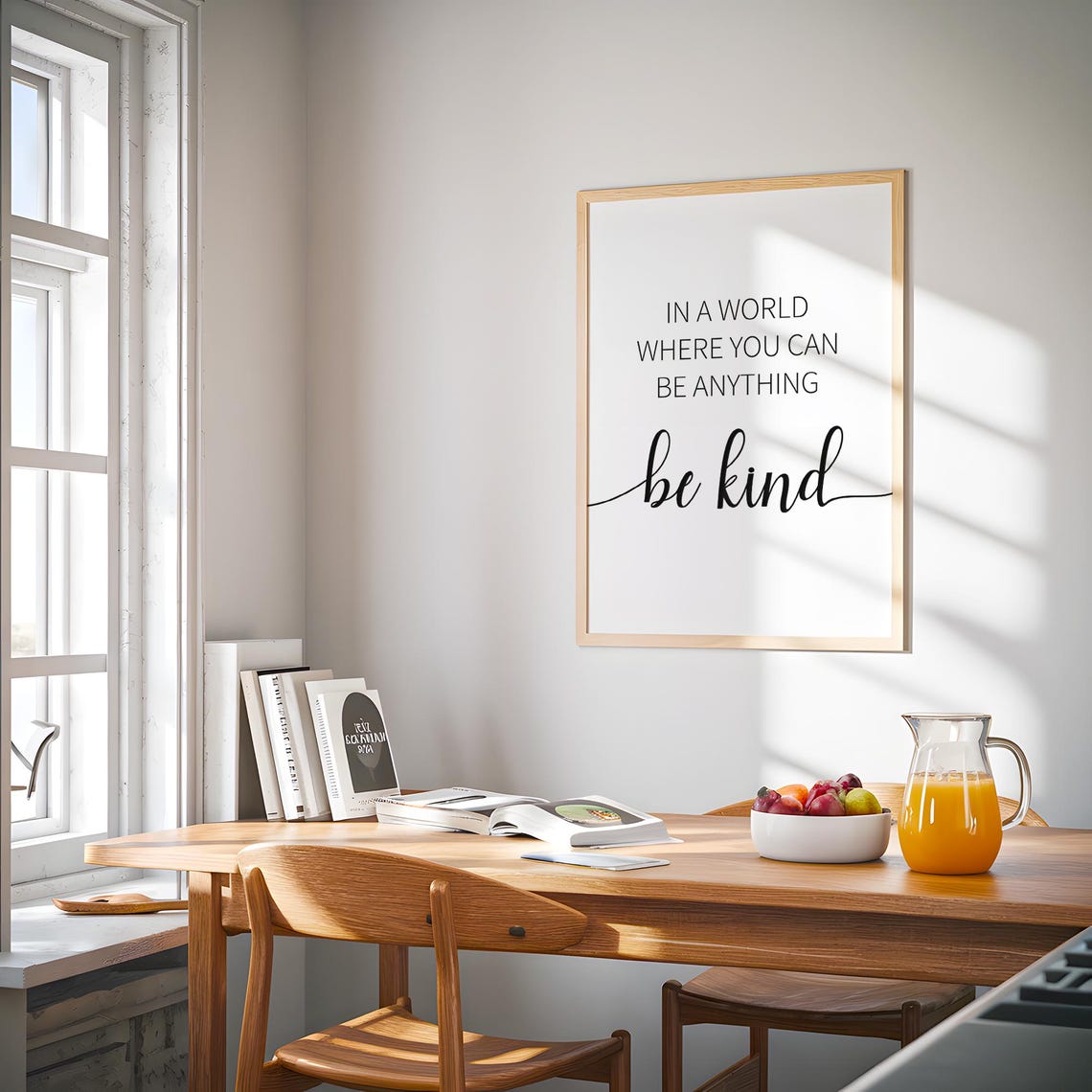 In A World Where You Can Be Anything Kind Wall Art Nursery Decor Inspirational Print - Image 3