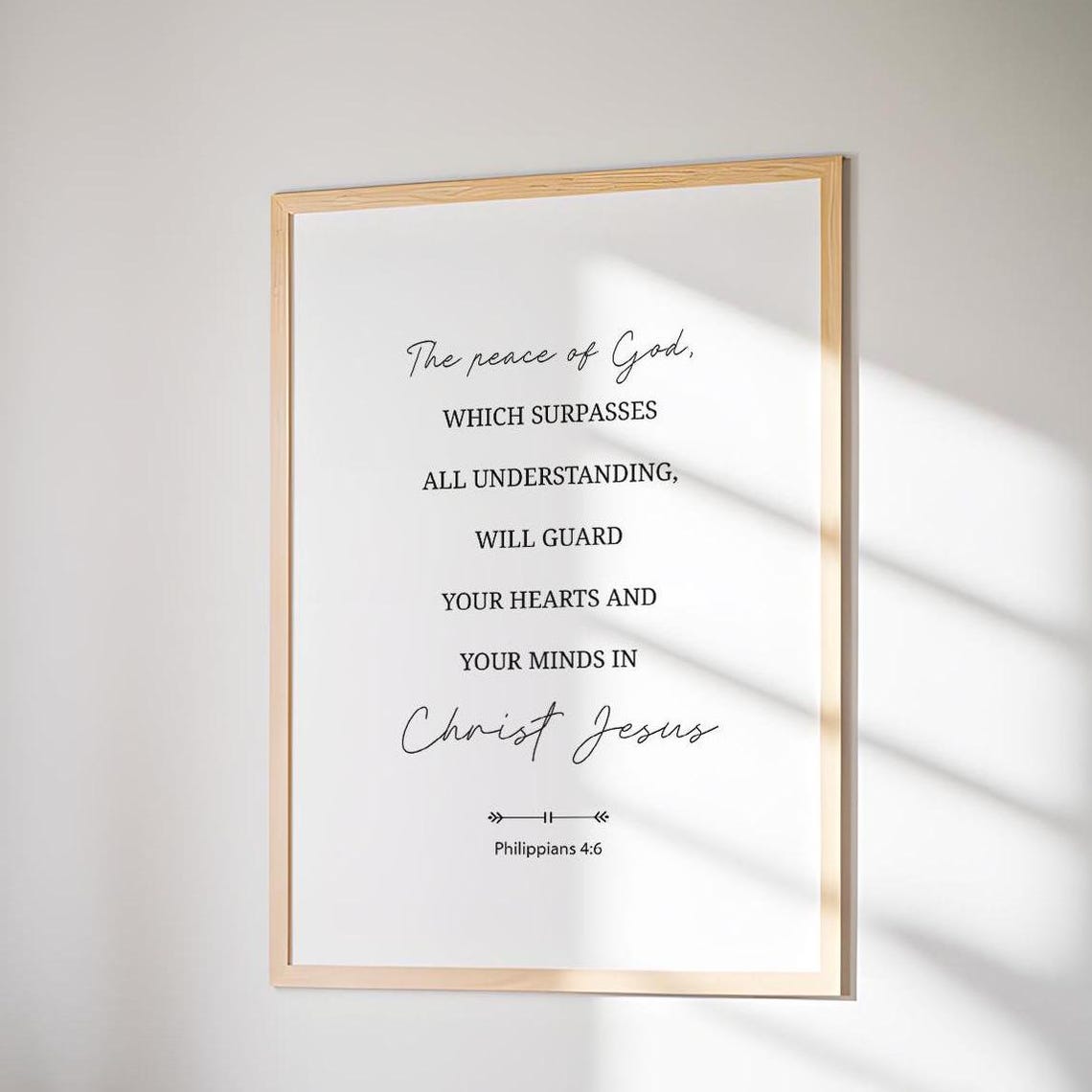 Philippians 4:6 The Peace Of God Scripture Verse Christian Poster