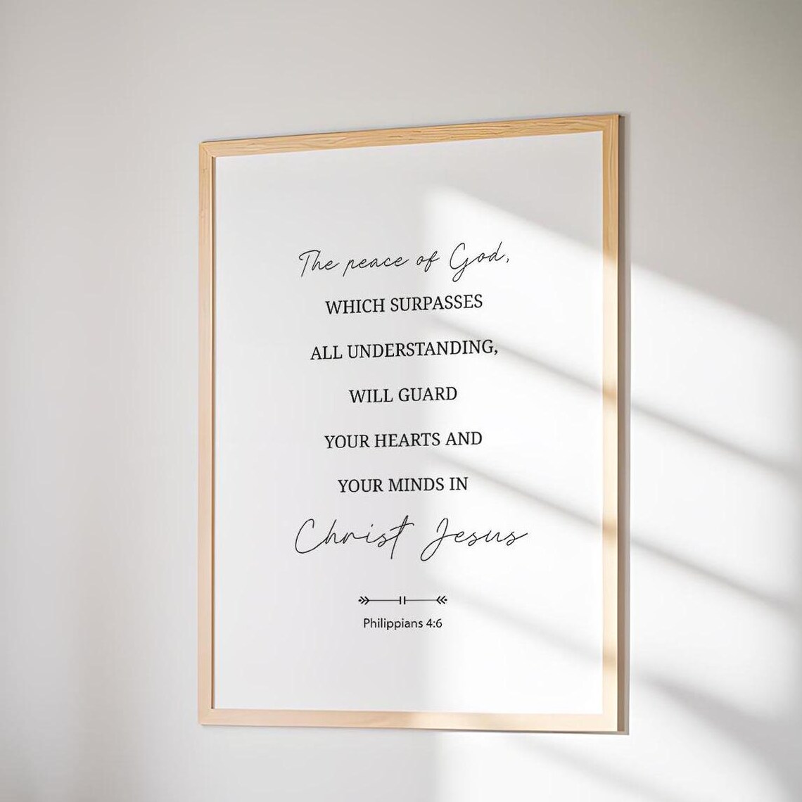 Philippians 46 Wall Art The Peace Of God Decor Religious Print Christian