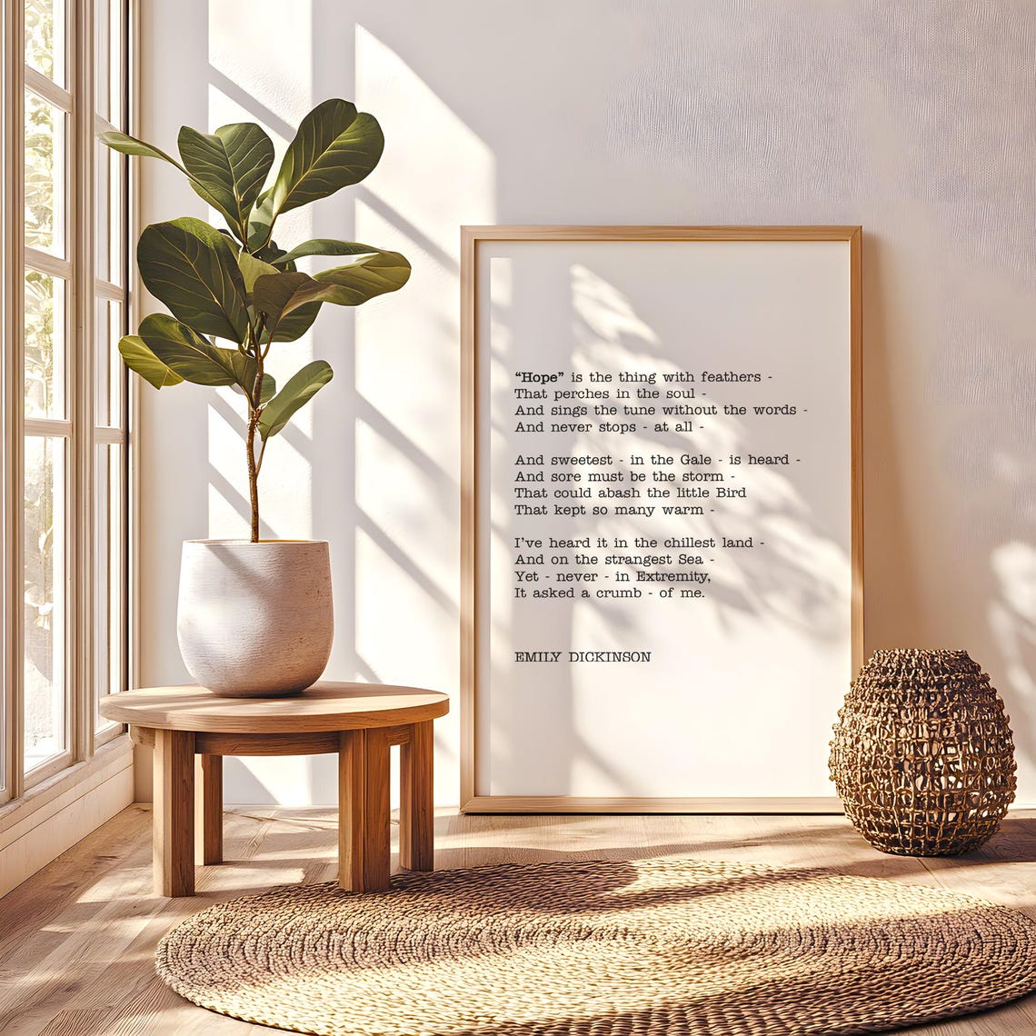 Hope Is The Thing With Featherswall Art Emily Dickinson Wall Decor Book Page Inspirational Quote - Image 5