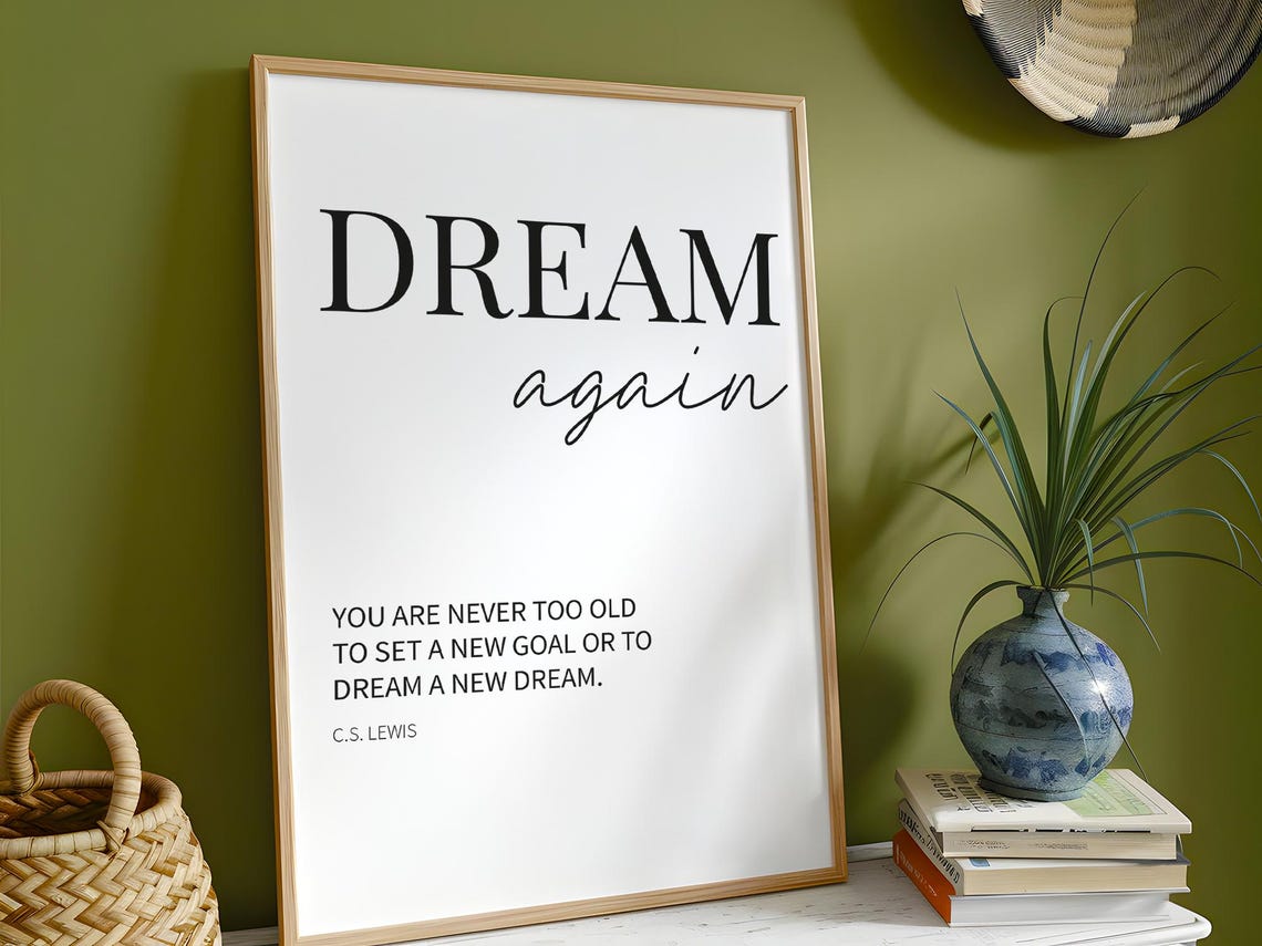 Dream Againwall Art Cs Lewis Wall Decor Book Page Inspirational Quote - Image 2