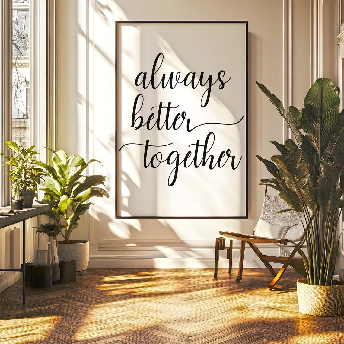 Always Better Together Couple Script Typography Romantic Quote Poster - Image 5
