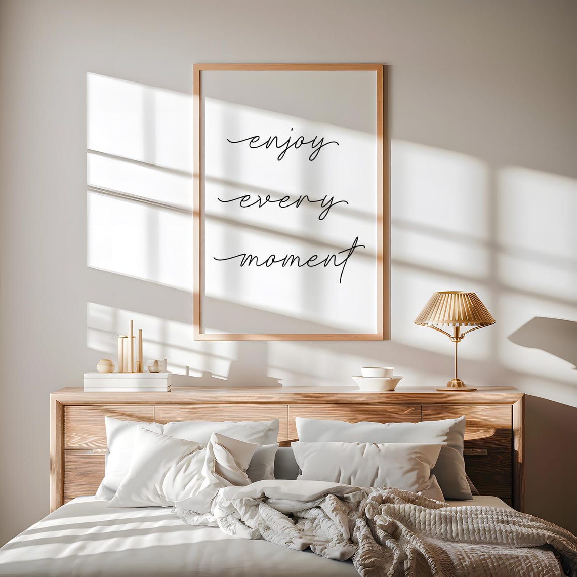 Enjoy Every Moment Script Lettering Mindful Style Quote Poster - Image 2