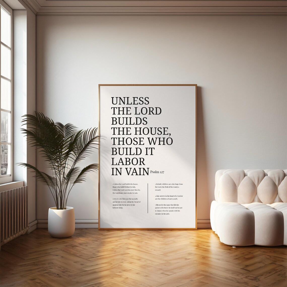 Psalm 127 Bible Verse Unless The Lord Builds The House Scripture Poster - Image 4