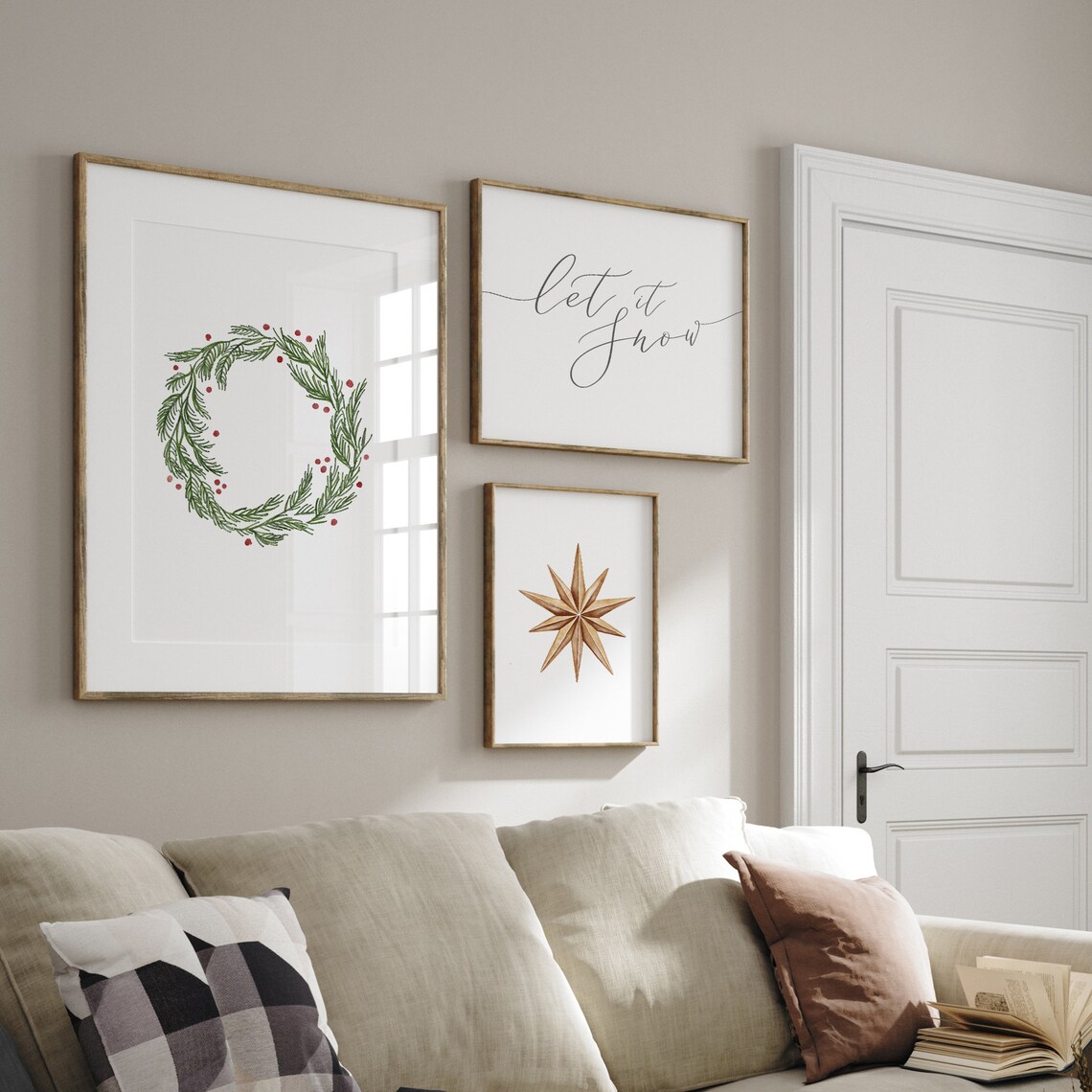 Bronze Gold Star Christmas Art Print, Vintage - Image 2