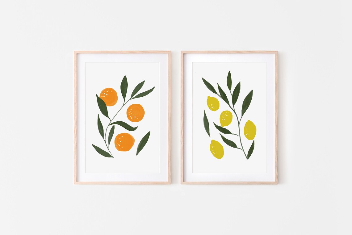 Mid Century Lemon Art Print, Kitchen Wall Decor - Image 2