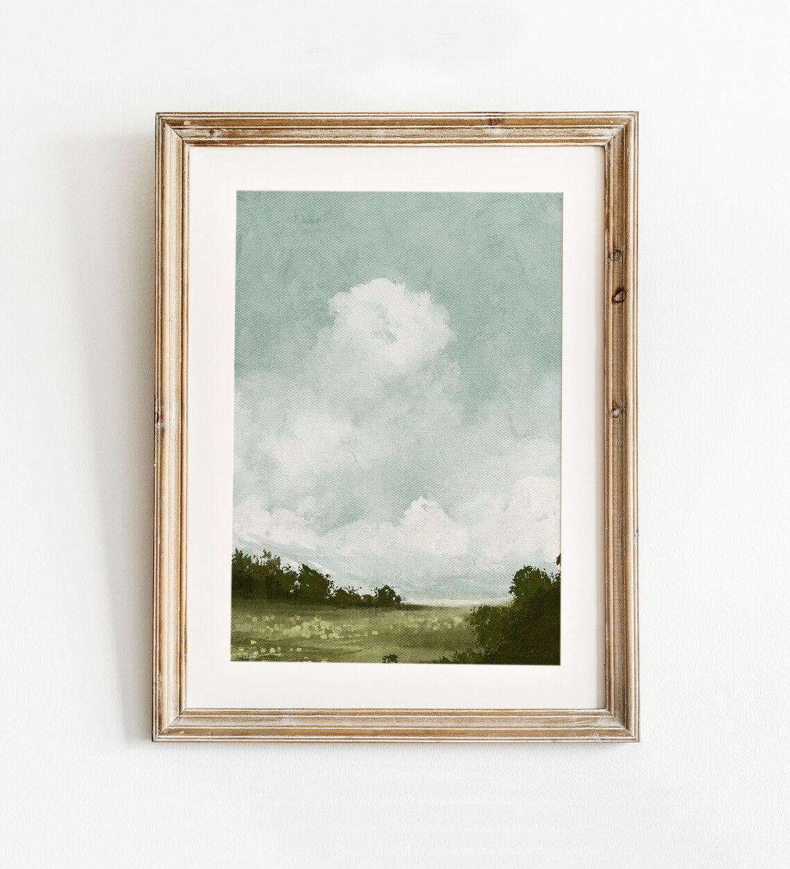 Summer Landscape Vintage Style Art Print