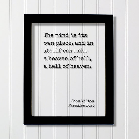 John Milton Paradise Lost Floating Quote Art Print