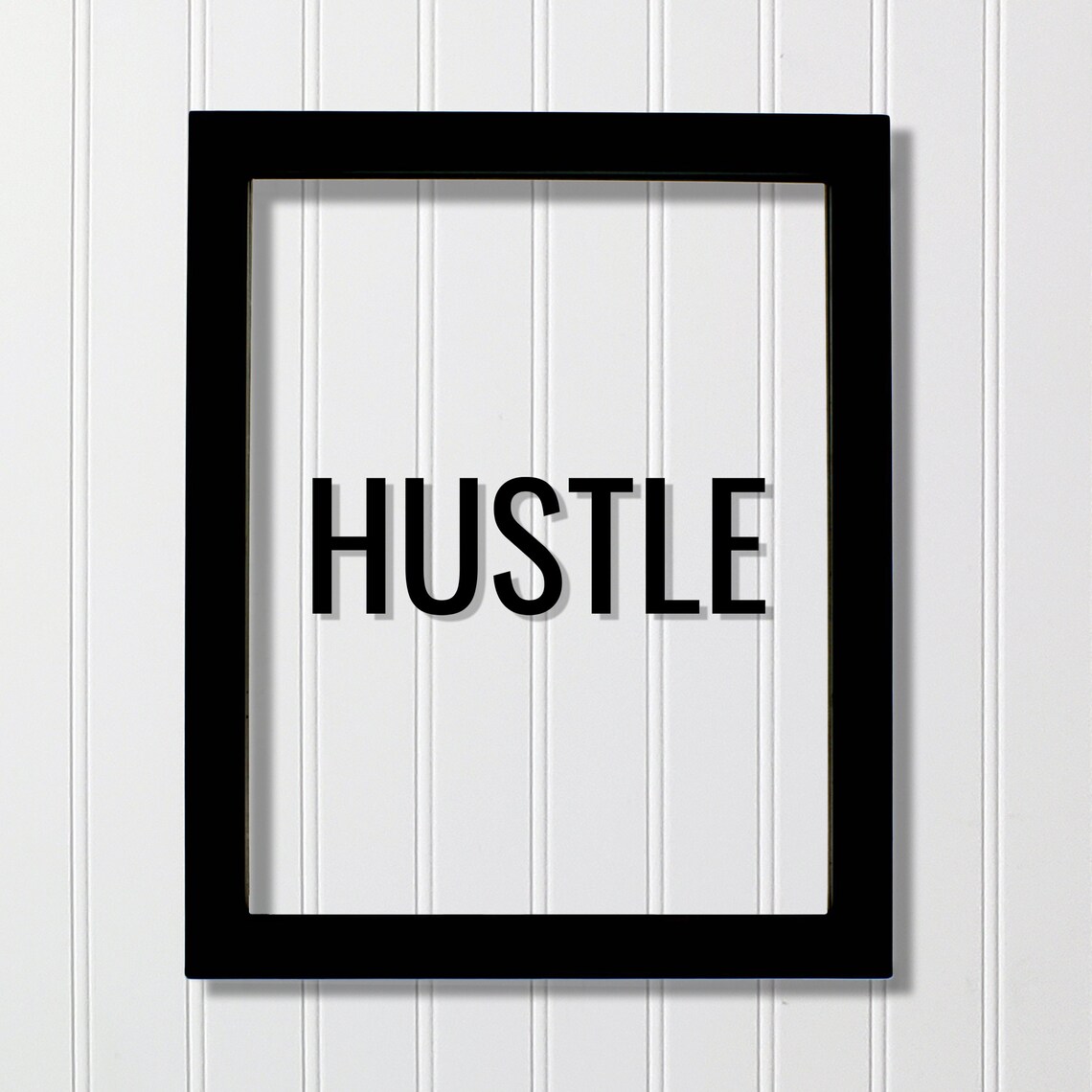 Hustle Sign Floating Quote Art Print, Motivation