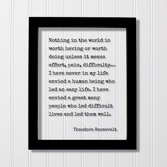 Theodore Roosevelt Quote Art Print, Motivational Typography