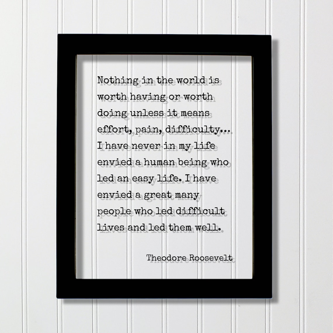 Theodore Roosevelt Quote Art Print, Motivational Typography