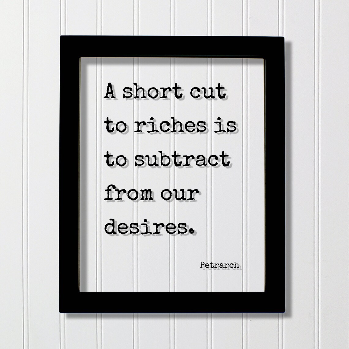 Petrarch A Short Cut to Riches Minimalist Motivational Quote Poster