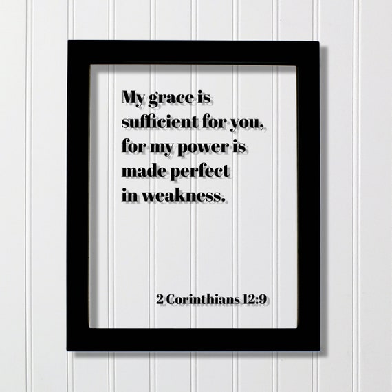 2 Corinthians 12:9 Scripture Art Print, Bible Verse