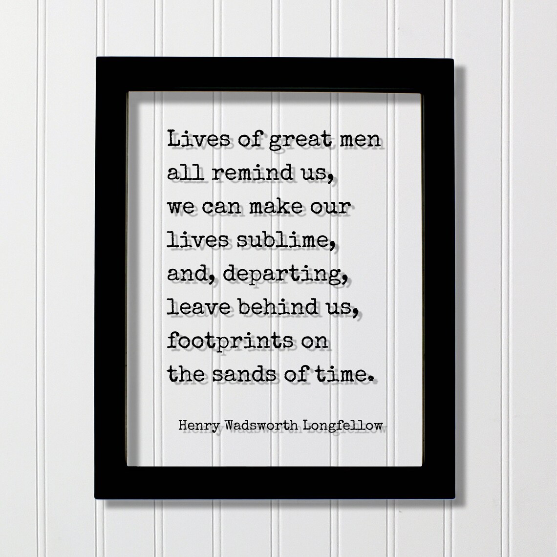 Henry Wadsworth Longfellow Footprints Sands of Time Quote Poster